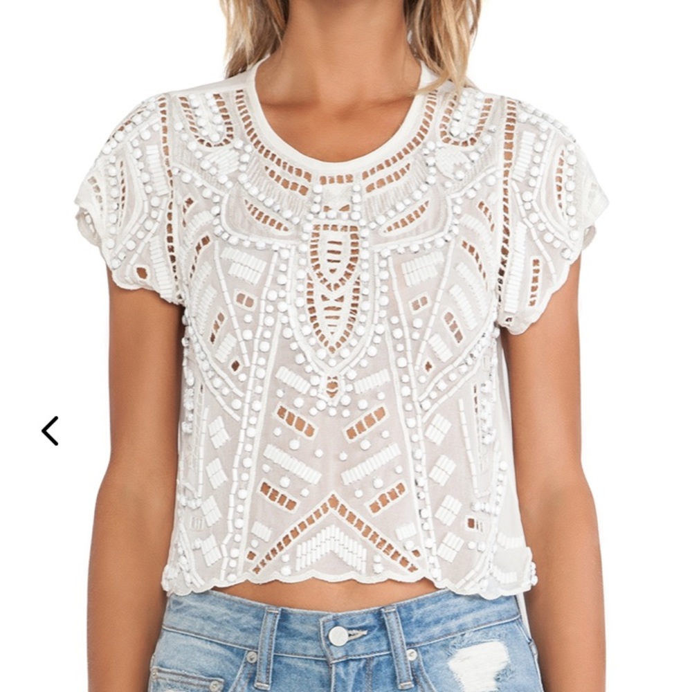 NWT Beaded and embroidered top